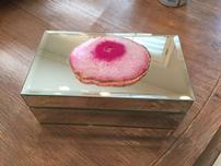 SK home Mirrored box with pink agate 202//152